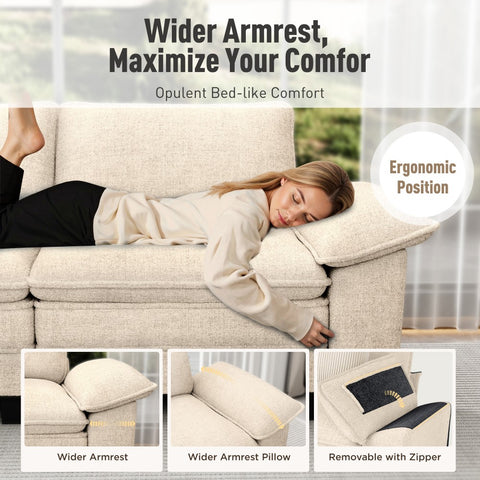 Cloud-Like Chenille Living Room Sofa Couch