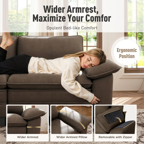Modular Chenille Cloud Sofa with Ottoman for Living Room & Apartment
