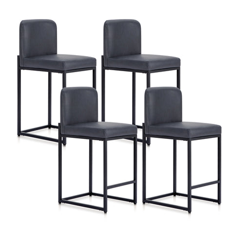 24 Inch Counter Height PU Leather Bar Stool with Backrest