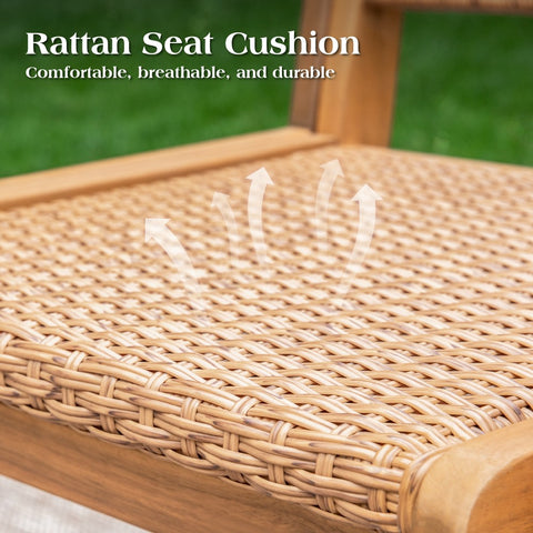 Outdoor Acacia Wood Casual Dining Set for Backyard