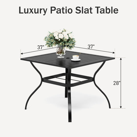 5-Piece Ergo Sling Textilene Swivel Chairs Outdoor Patio Dining Set