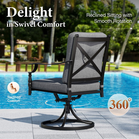 Vintage American Patio Dining Fixed & Swivel Chairs