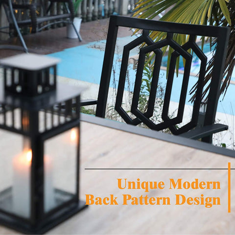 9-Piece Extra-large Square Table & Pattern Swivel Chairs Patio Dining Set