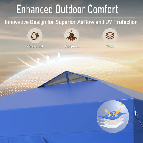 10'x10' Pop-up Tent with Vents Top for Camping Party and Barbecue