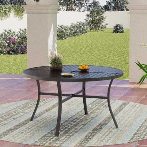 54'' Geometric Stamped Patio Dining Round Table