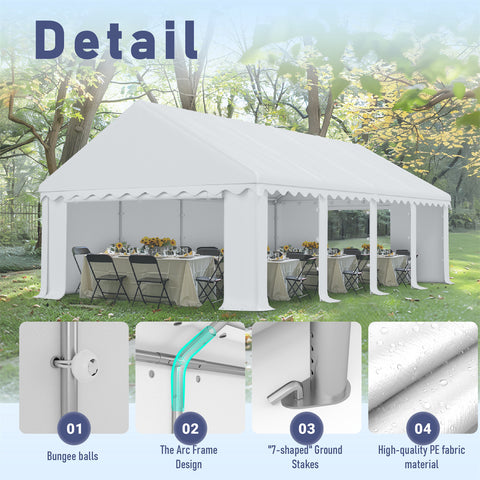 Party Tent Outdoor Gazebo Wedding Canopy with Multi-purpose