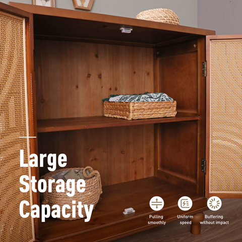 Stylish Rattan 2 Door Storage Cabinet