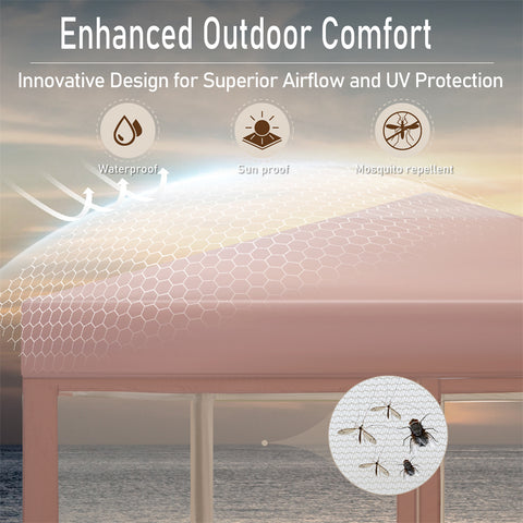 10'x10' Pop-up Tent with Vents Top for Camping Party and Barbecue