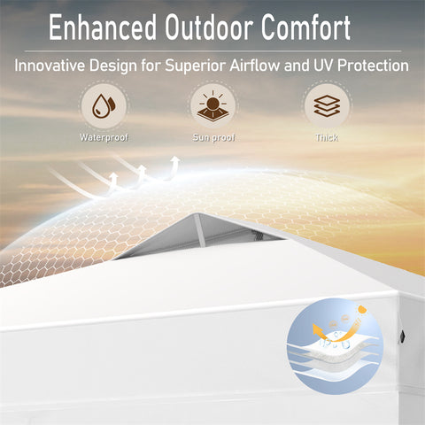 10'x10' Pop-up Tent with Vents Top for Camping Party and Barbecue