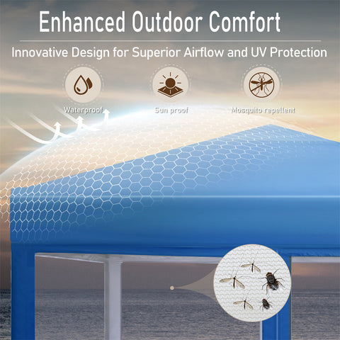10'x10' Pop-up Tent with Vents Top for Camping Party and Barbecue