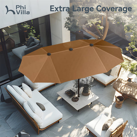 13ft Large Double-Sided Outdoor Patio Umbrella