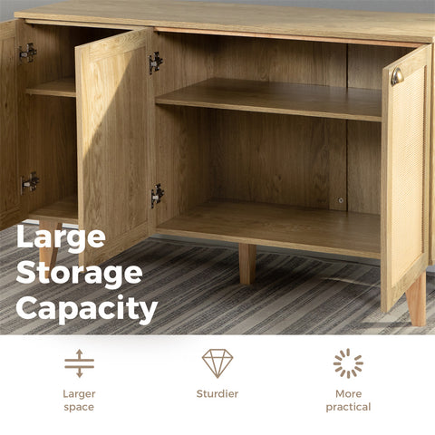 Natural Rattan Storage Sideboard Buffet Cabinet and Chest of Drawers