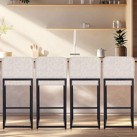 24 Inch Counter Height PU Leather Bar Stool with Backrest