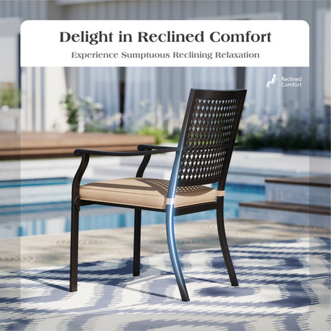 Patio Metal Dining Chairs for Garden Backyard