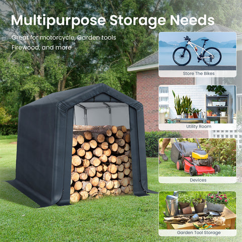 Outdoor Portable Storage Shelter Shed Garage with Vents Carport