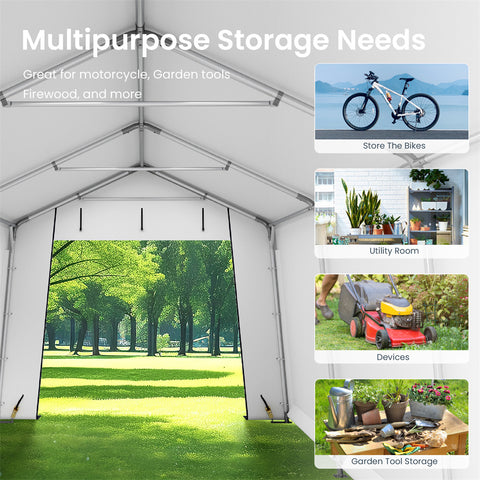 Outdoor Portable Storage Shelter Shed Garage with Vents Carport