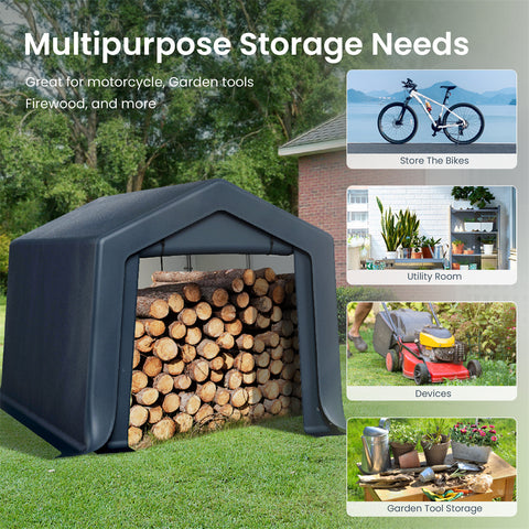 Outdoor Portable Storage Shelter Shed Garage with Vents Carport