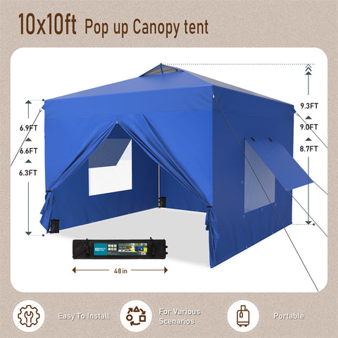 10'x10' Pop-up Tent with Vents Top for Camping Party and Barbecue