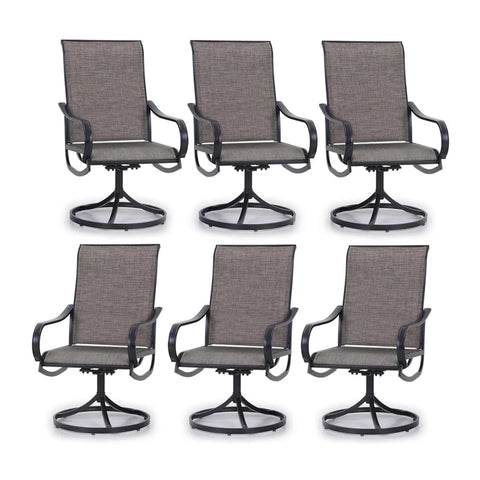 Patio Textilene Swivel Chair Outdoor Dining Set