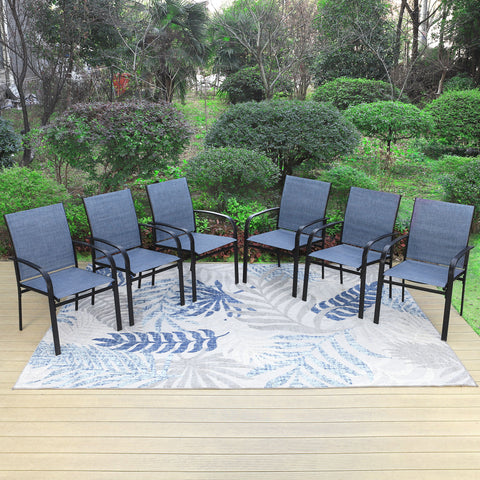 Colorful Patio Textilene Fixed Dining Chairs