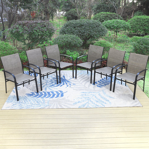 Colorful Patio Textilene Fixed Dining Chairs
