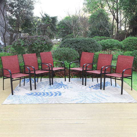 Colorful Patio Textilene Fixed Dining Chairs