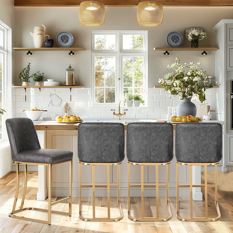 24" Modern PU Leather Bar Stools for Kitchen Island，Phi Villa
