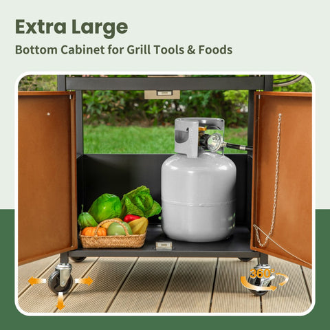 4-Burner Propane BBQ Grill with Side Burner for Outdoor Cooking