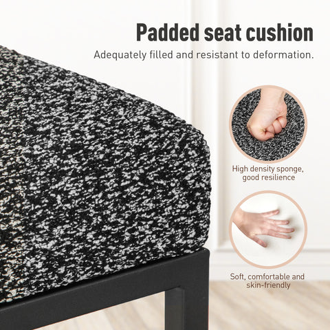 24 Inch Counter Height Bar Stool Chenille Upholstered with Backrest- Set of 4