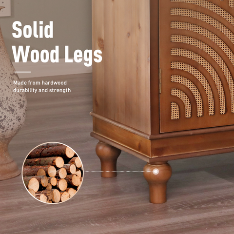 Stylish Rattan 2 Door Storage Cabinet
