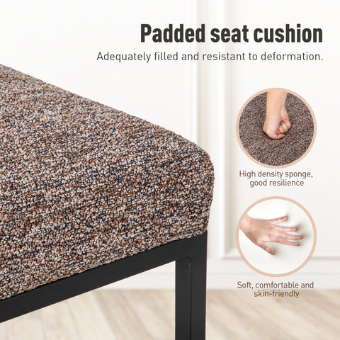 24 Inch Counter Height Bar Stool Chenille Upholstered with Backrest- Set of 4