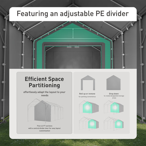 13ft Modern Outdoor Gray Carport Storage Shed