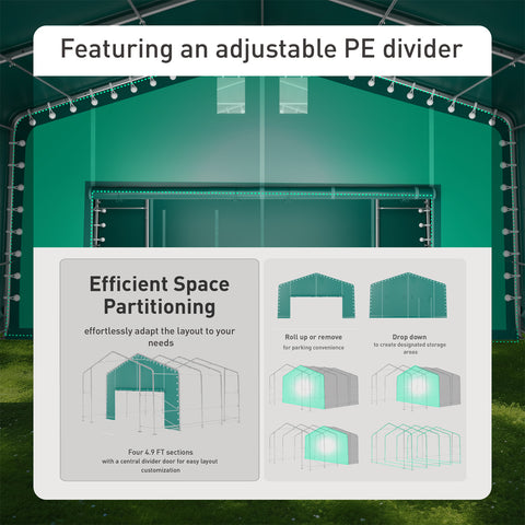 20x20ft Green Heavy Duty Storage Canopy Tent for Vehicles & Boats