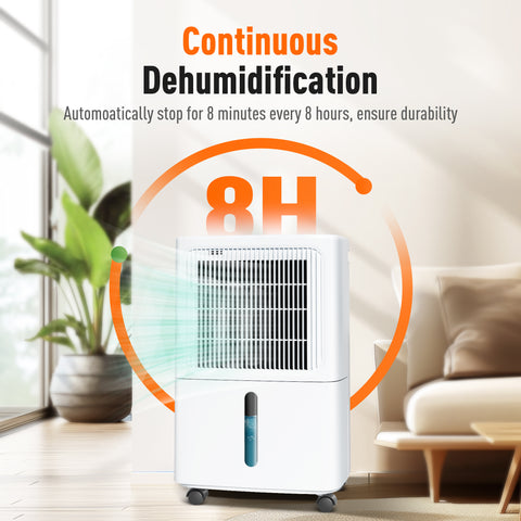 High Efficiency Home Dehumidifier with 3 Modes for Large Room