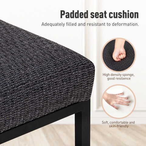 24 Inch Counter Height Bar Stool Chenille Upholstered with Backrest- Set of 4