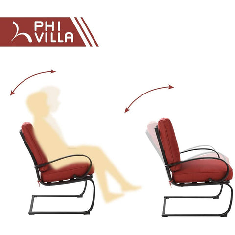 C-Spring Metal Cushioned Lounge Chairs