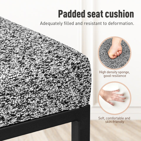 24 Inch Counter Height Bar Stool Chenille Upholstered with Backrest- Set of 4