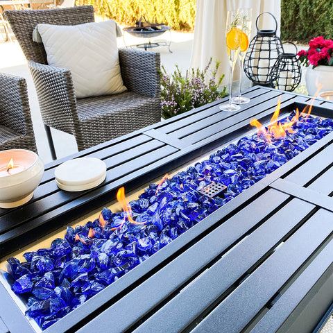 45" x 23", 50,000 BTU Rectangle Metal Gas Fire Pit Table