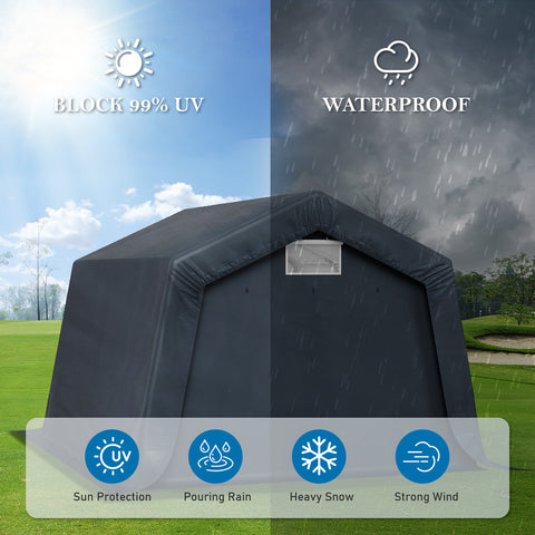 Outdoor Portable Storage Shelter Shed Garage with Vents Carport