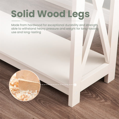 PHI VILLA Farmhouse-Inspired Manufactured Wood Coffee Table