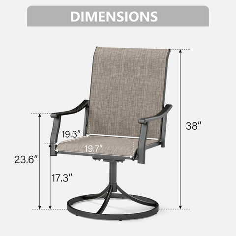 Fixed & Swivel Ergo Sling Patio Chairs