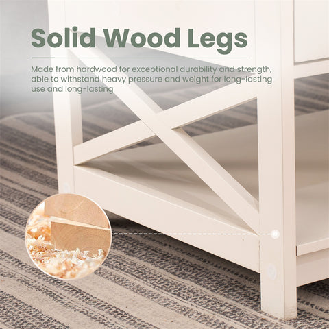 PHI VILLA Farmhouse-Inspired Manufactured Wood Coffee Table