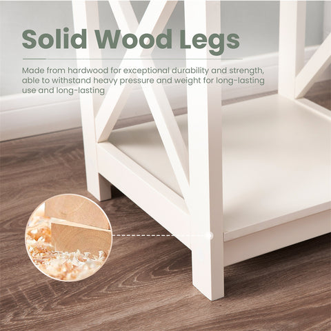 PHI VILLA Farmhouse-Inspired Manufactured Wood Coffee Table