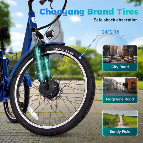 ALPHAKIDS 24" Electric Tricycle - 7-Speed 330lbs Electric bicycles