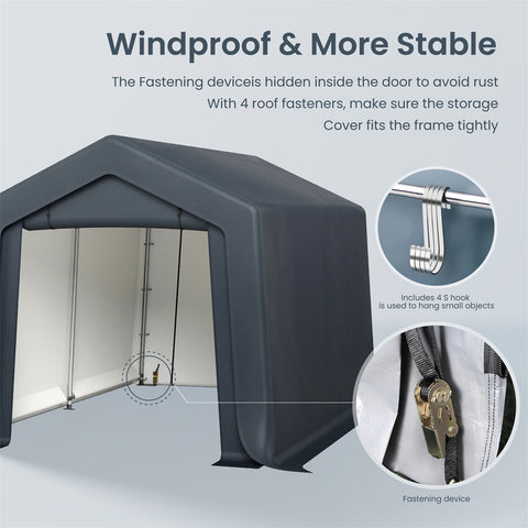 Outdoor Portable Storage Shelter Shed Garage with Vents Carport