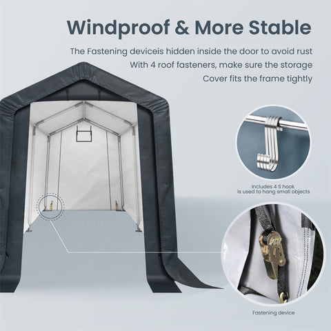 Outdoor Portable Storage Shelter Shed Garage with Vents Carport