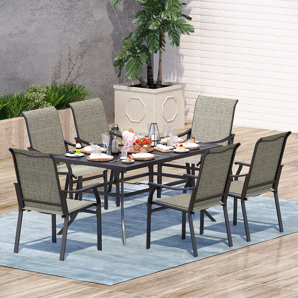 7-Piece Ergo Sling Chairs Patio Dining Set