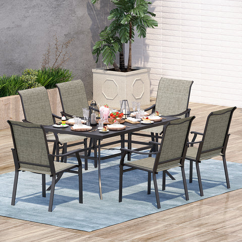 7-Piece Ergo Sling Chairs Patio Dining Set