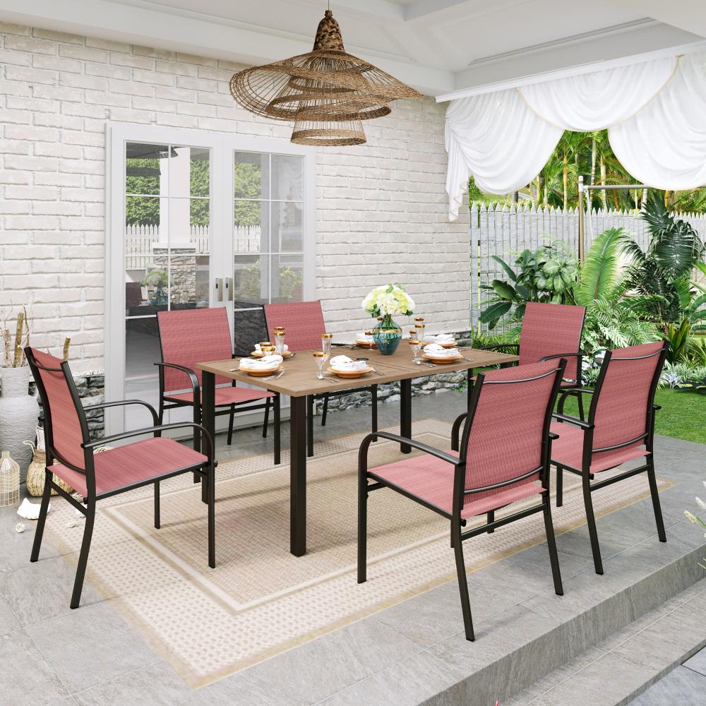 7-Piece_Farmhouse_Style_Wood_Grain_Table_Textilene_Fixed_Chair_Patio_Dining_Sets_R