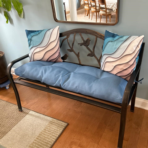 50" Patio Garden and Park Bench, Steel Frame Porch Chair Seat